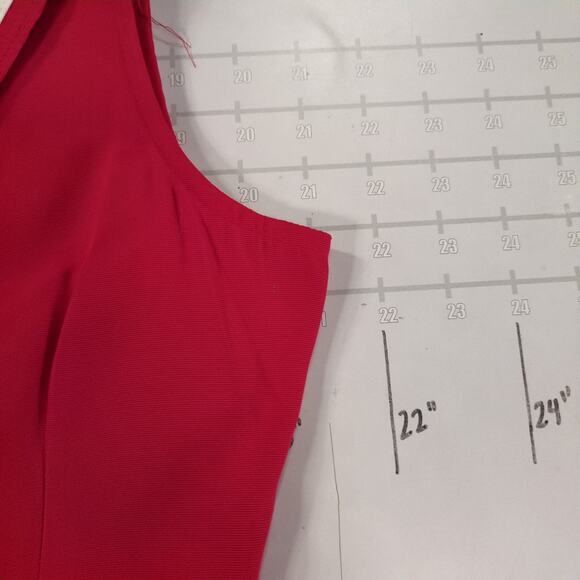 Vintage Studio 36 Dress Womens 14 Red Button Up 80s Retro Cottage Cape - Picture 7 of 8